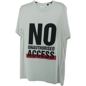 Neil Barrett T Shirt Men's "No Unauthorised Access" Made in Italy Loose Fit
